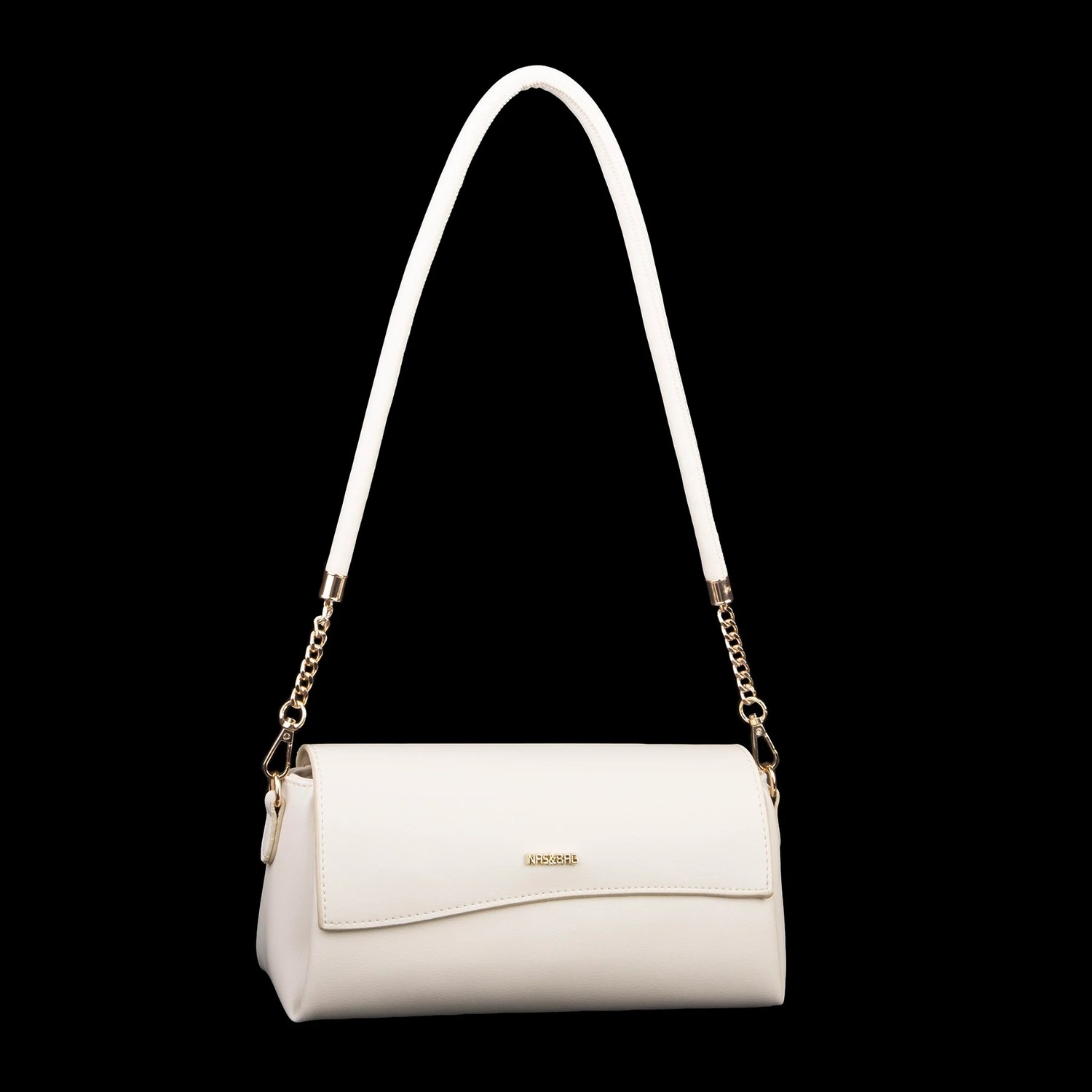 Nas Bag Kadın Sade Şık Omuz ve Çapraz Çanta (En 24 cm ;boy 12 cm ) Krem görsel 5