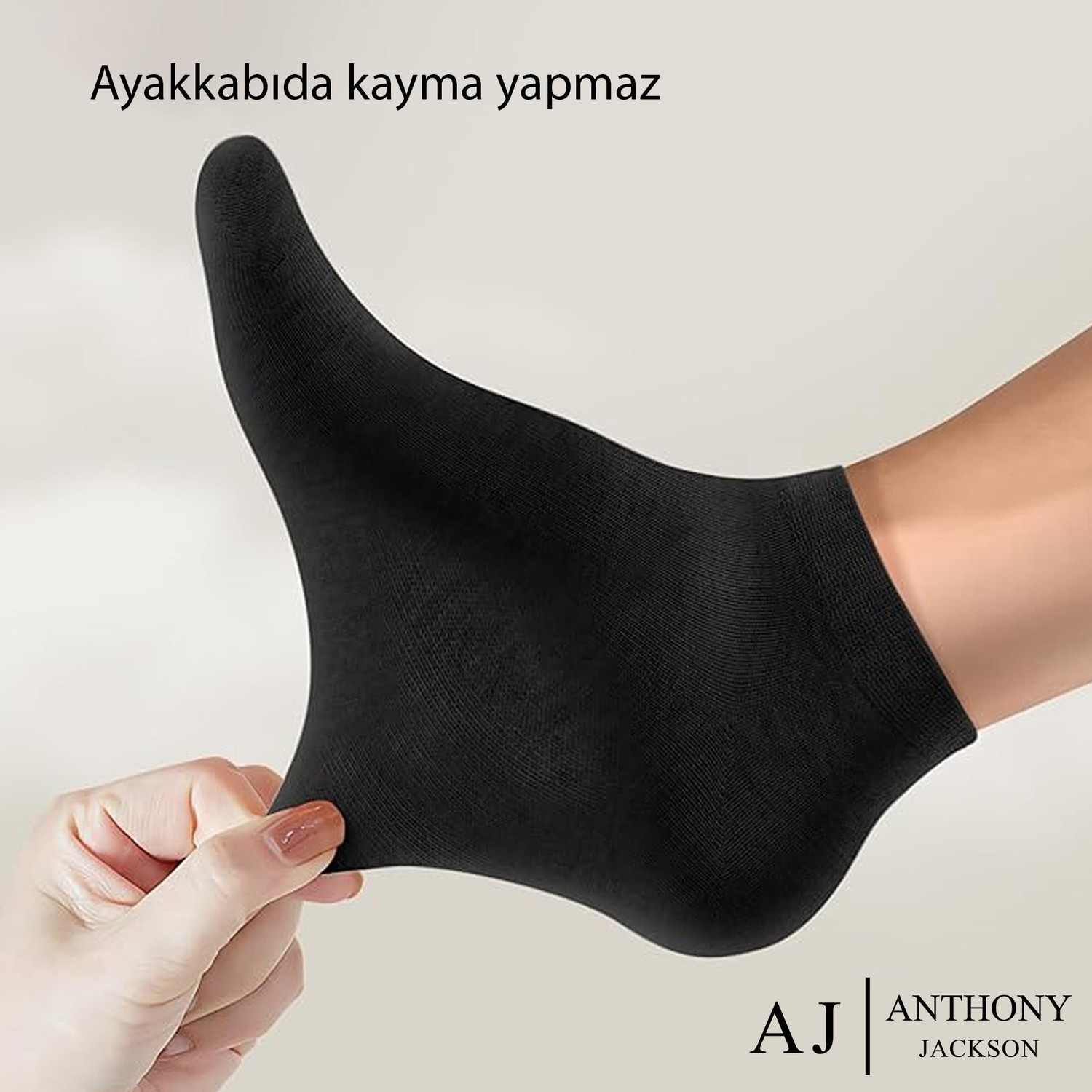 Aesco Anthony Jackson 10 Çift Kutulu Bambu Premium Bay-Bayan Patik Çorap - Bilek Boy Kısa Spor Koşu ve Yürüyüş Çorabı Jesus (Siyah, 43-46) görsel 5