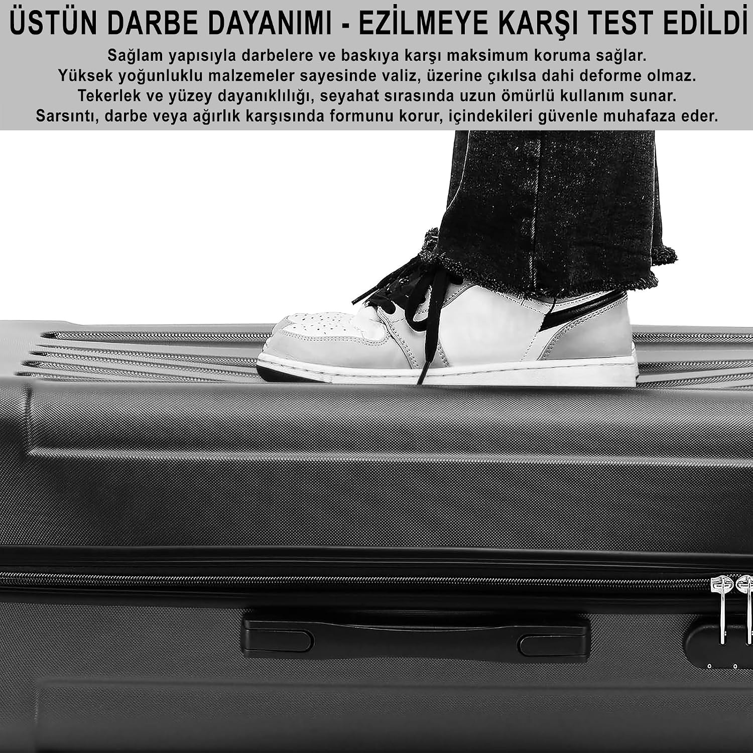 TeknoKapsül Anthony Jackson Ultra Hafif Abs Valiz Trıon (Siyah, Büyük Boy) görsel 7