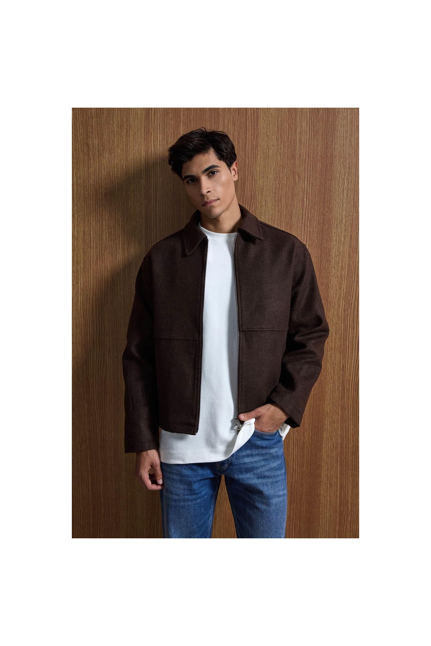 Abluka Online Erkek Relax Fit Premium Kahverengi Kaşe Ceket Kaban Yün Malzeme İle Casual Stil görsel 6