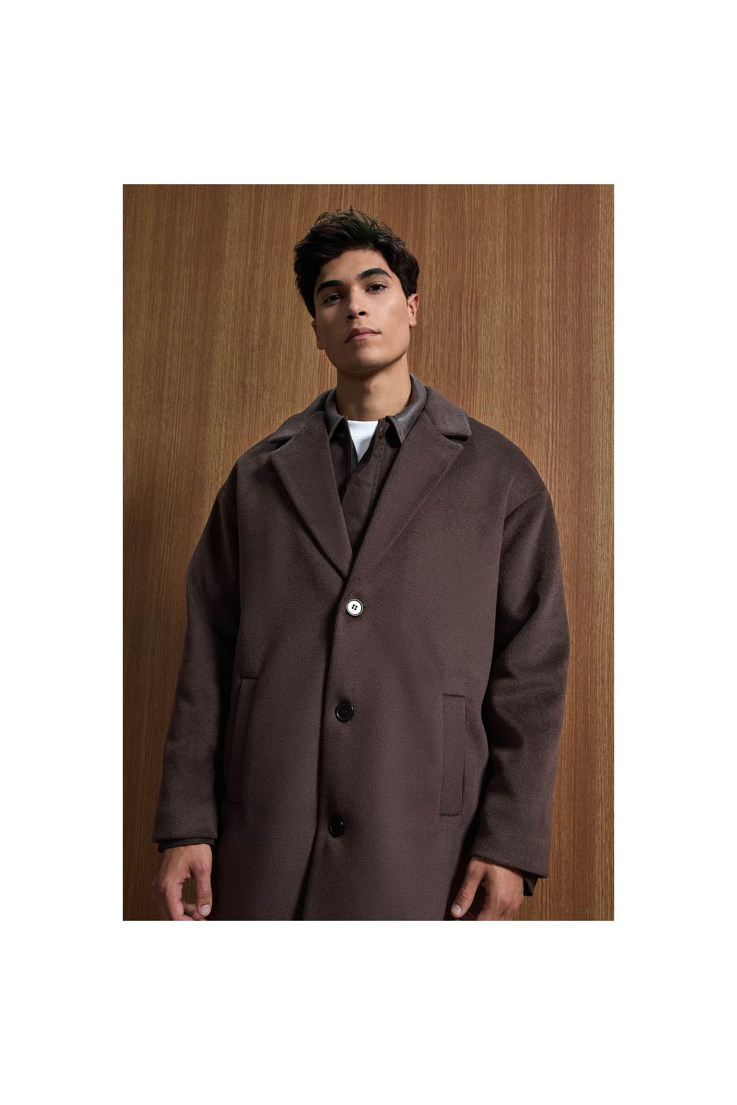 Abluka Online Erkek Oversize Uzun İtalyan Kaşe Kaban Siyah Pamuk Malzeme ile Casual Stil