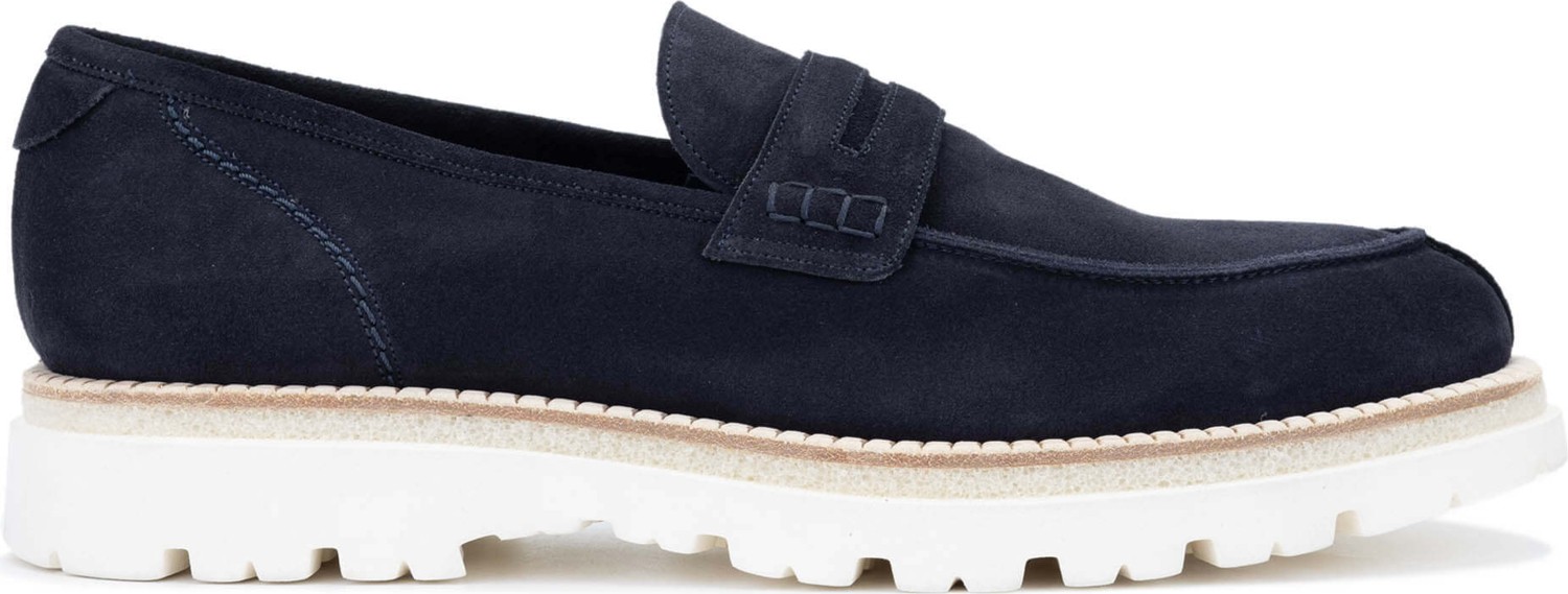 Franceschetti Erkek Hakiki Deri Mavi Loafer Ayakkabı 981 0128035 Erk Ayk Y24 Blu
