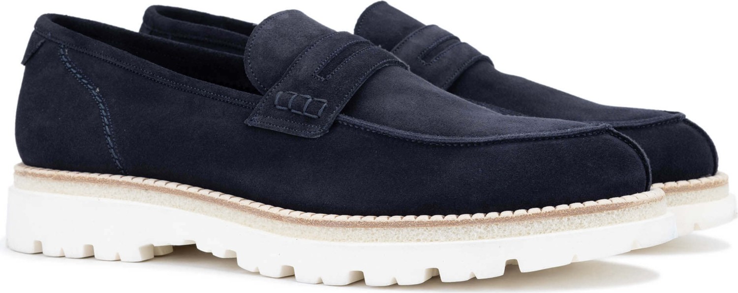 Franceschetti Erkek Hakiki Deri Mavi Loafer Ayakkabı 981 0128035 Erk Ayk Y24 Blu görsel 5