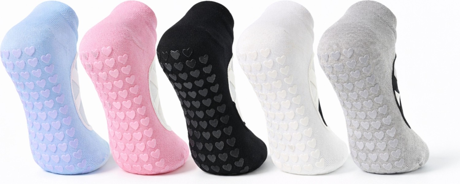 Carnaval Socks Kaymaz Tabanlı Pilates Yoga Çorabı 5’li Set, Kadın Balerin Patik Spor Çorap görsel 3