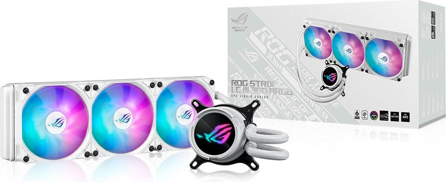 ASUS ROG STRIX LC III 360 ARGB 360MM SIVI SOĞUTUCUSU BEYAZ 6 YIL GARANTİ