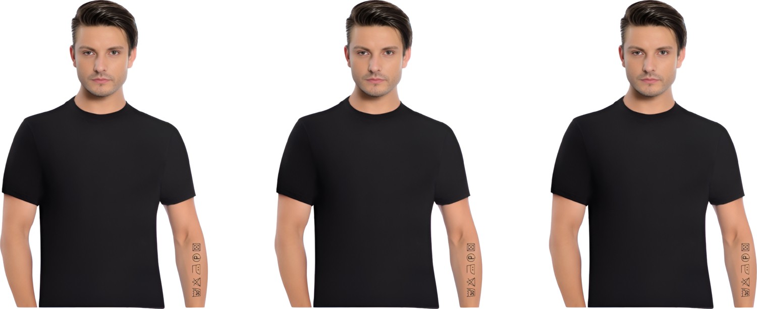 İki Yıldız Erkek Modal Sıfır Yaka Kısa Kol T-Shirt 3'lü Paket 3042