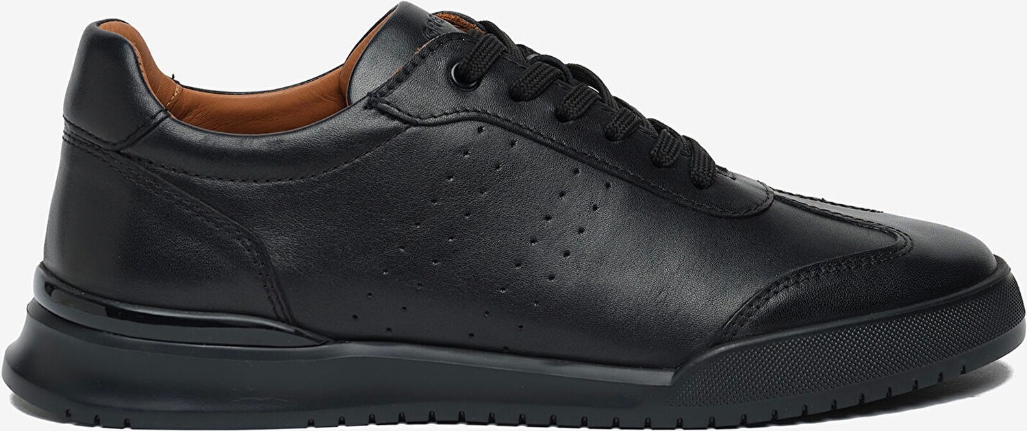 Greyder Erkek Siyah Hakiki Deri Sneaker Ayakkabı 6Y1UA19221