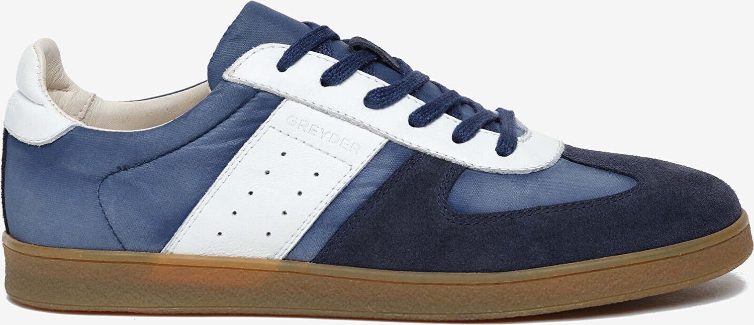 Greyder Erkek Lacivert Hakiki Deri Sneaker Ayakkabı 6Y1SA18940