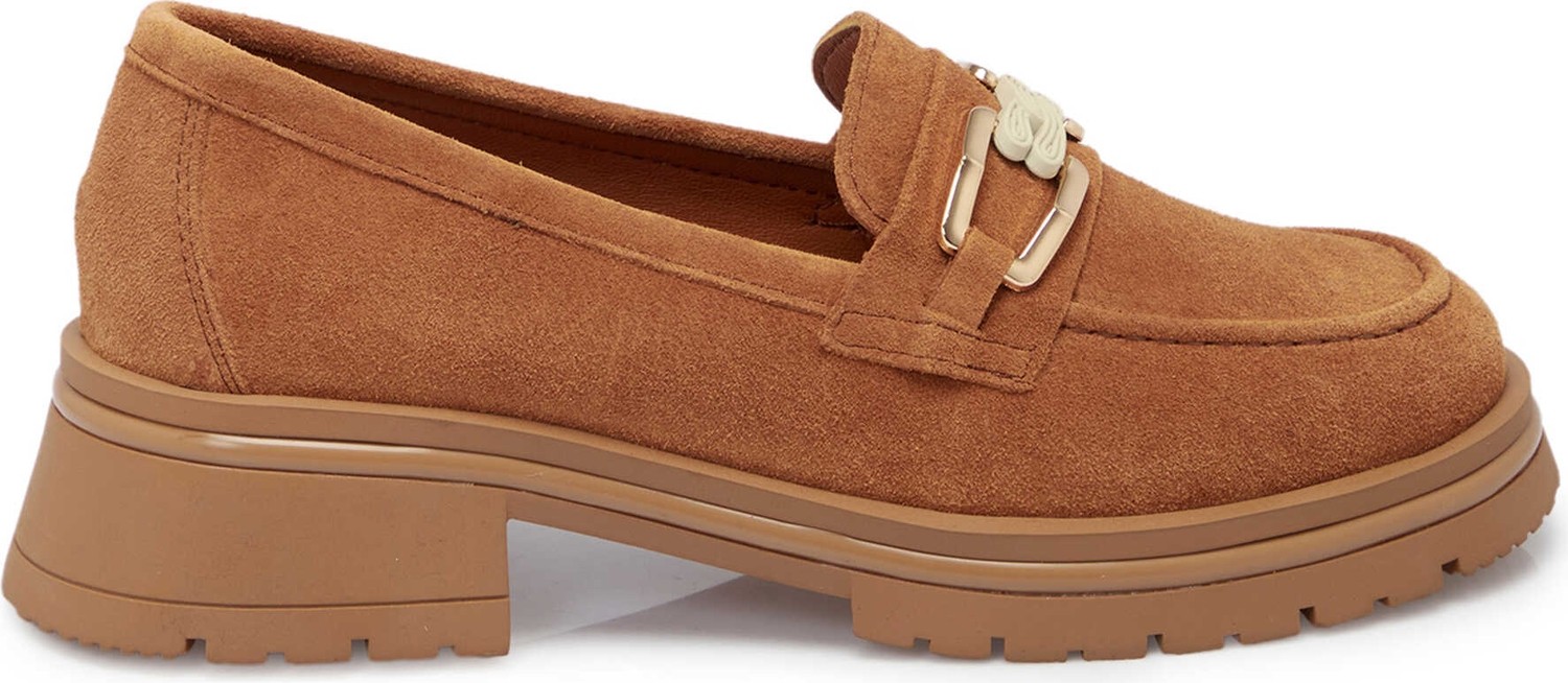 Tergan Taba Hakiki Süet Deri Kadın Loafer - K25S1AY68166-K59