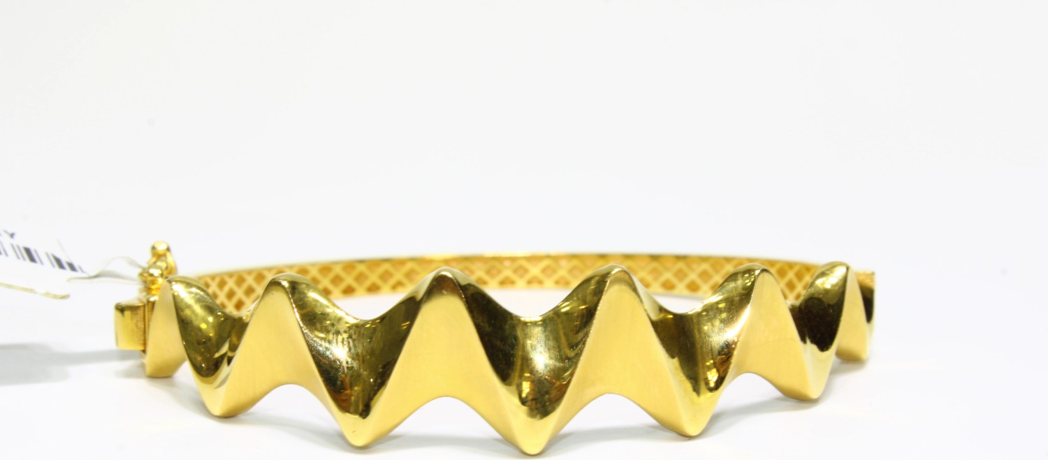 Kızılay Kuyumcusu 22 Ayar Altın Zikzak Modeli  Kelepçe Bilezik 12.01 gr KLP1111