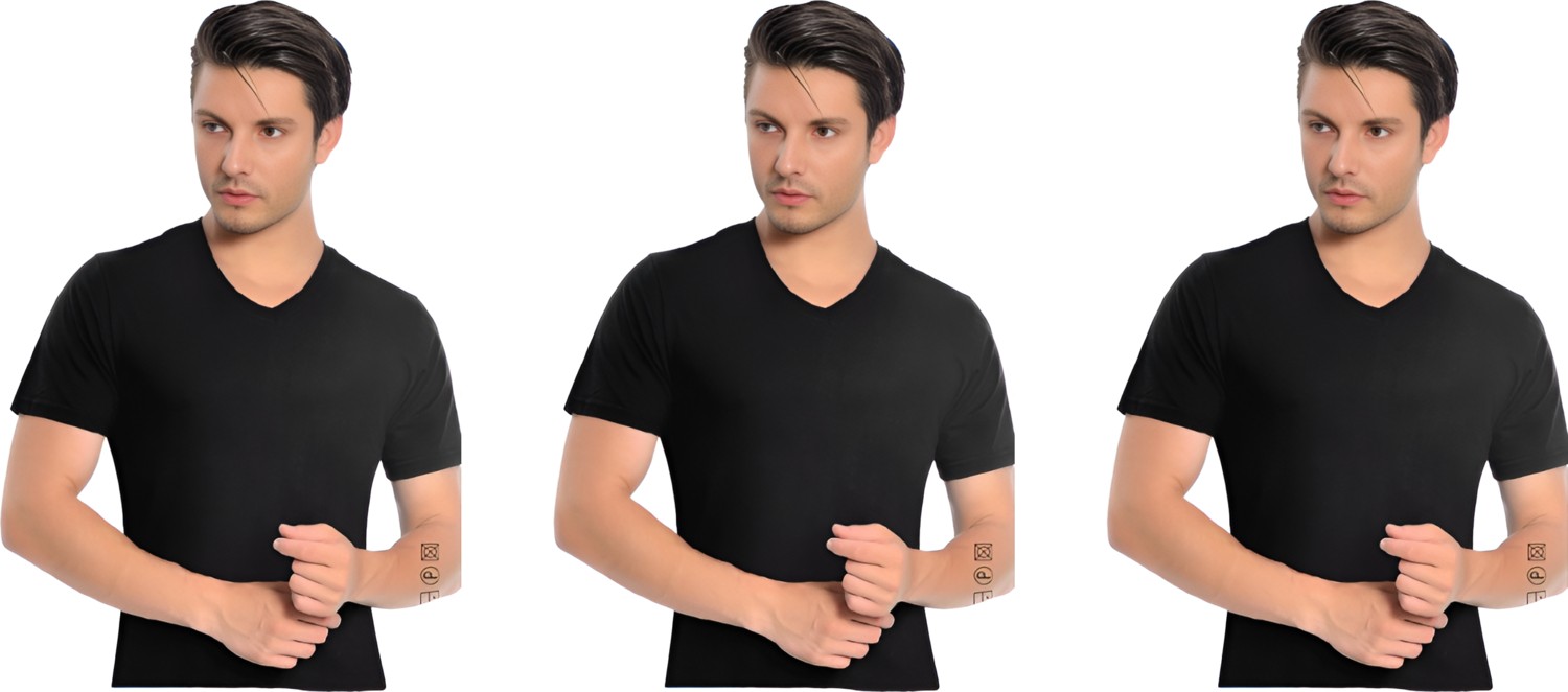 İki Yıldız Erkek Modal V Yaka Kısa Kol 3'lü Paket 3043