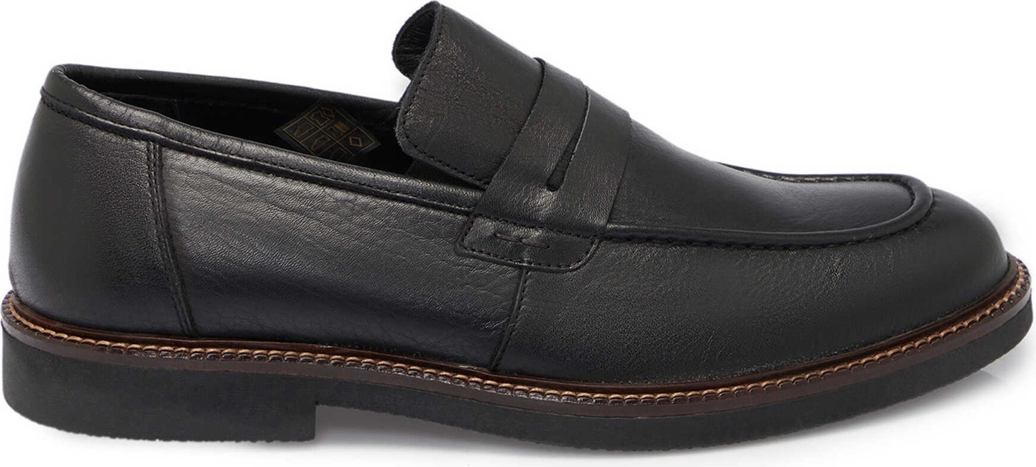 Tergan Siyah Hakiki Deri Erkek Loafer - E25S1AY57435-A23