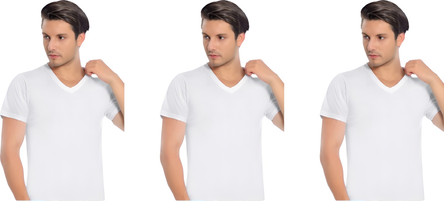 İki Yıldız Erkek Modal V Yaka Kısa Kol 3'lü Paket 3043 görsel 3