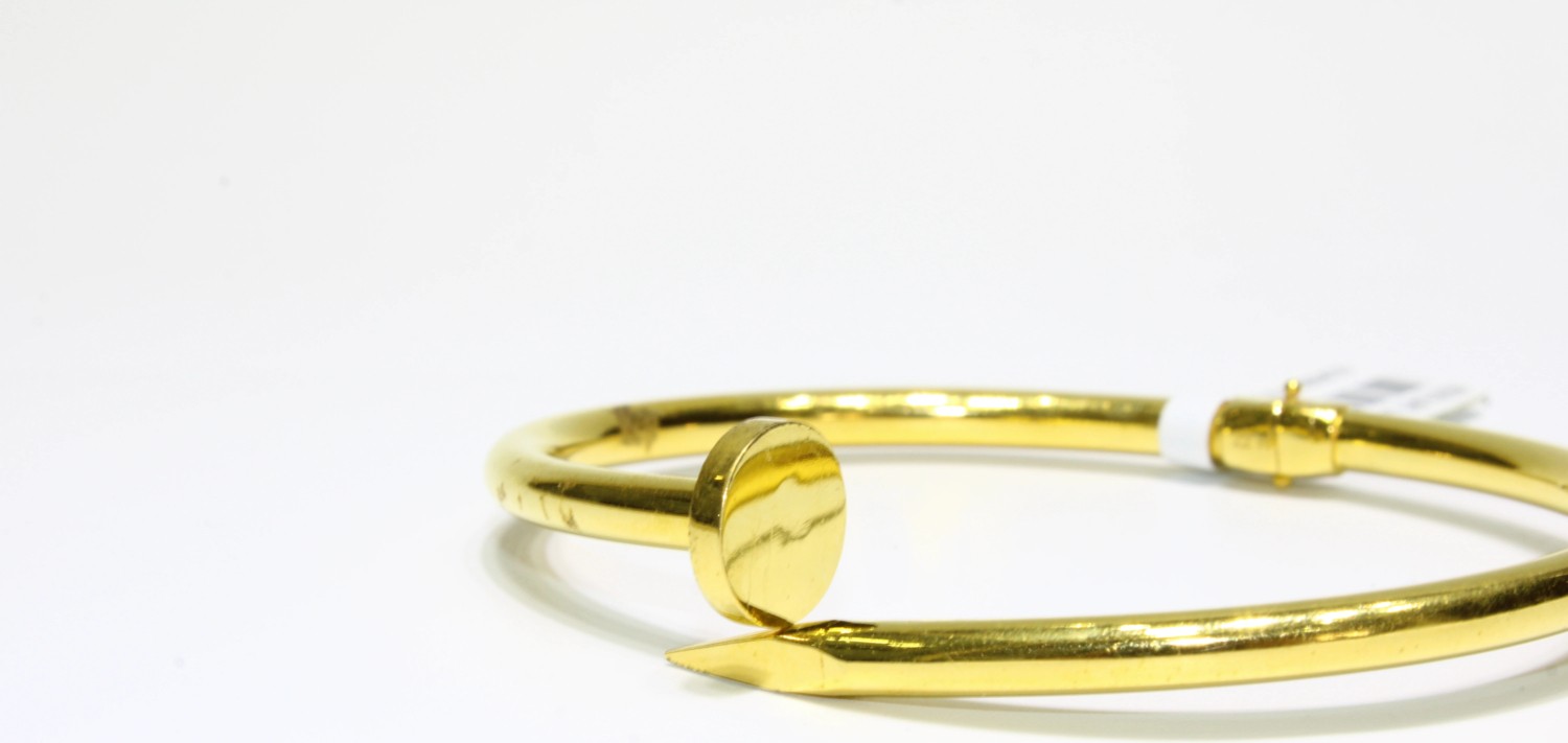 Kızılay Kuyumcusu 22 Ayar Altın Çivi Modeli Kelepçe Bilezik 12.45 gr KLP0811