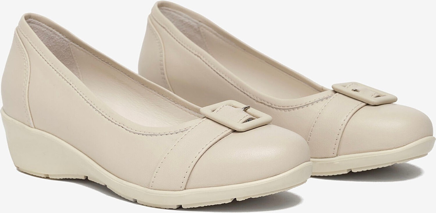 Greyder Kadın Bej Hakiki Deri Comfort Ayakkabı 6Y2FA35740 görsel 3