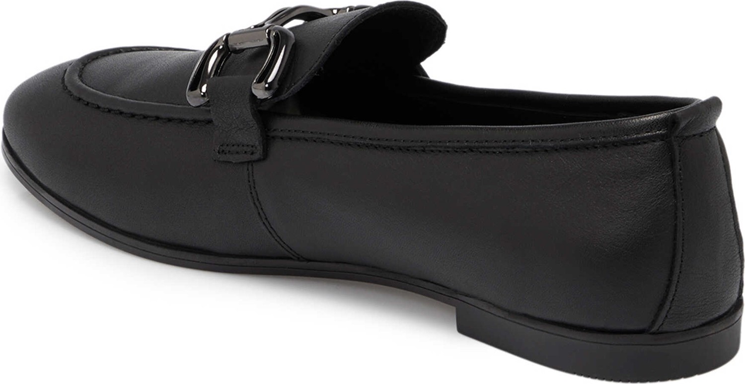 Tergan Siyah Hakiki Deri Kadın Loafer - K25S1AY68359-A23 görsel 3
