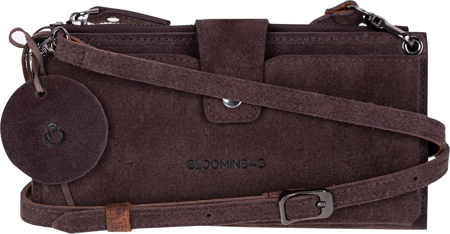 BloominBag Mocha Still Lozan Hakiki Süet Çapraz Askılı Telefon Bölmeli Cüzdan Çanta görsel 6