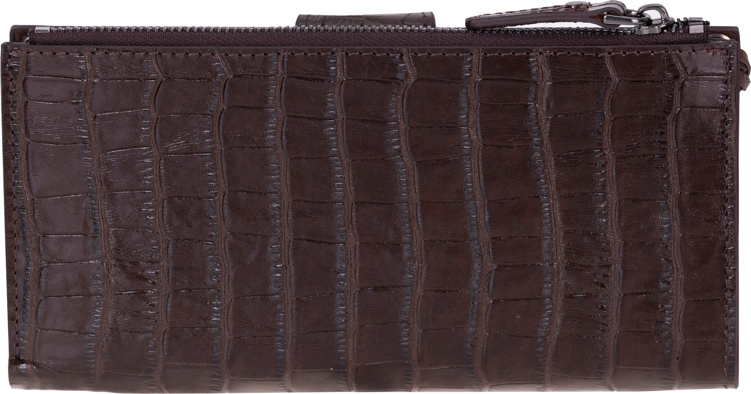 BloominBag Mocha Croco Lozan Hakiki Süet Çapraz Askılı Telefon Bölmeli Cüzdan Çanta görsel 5