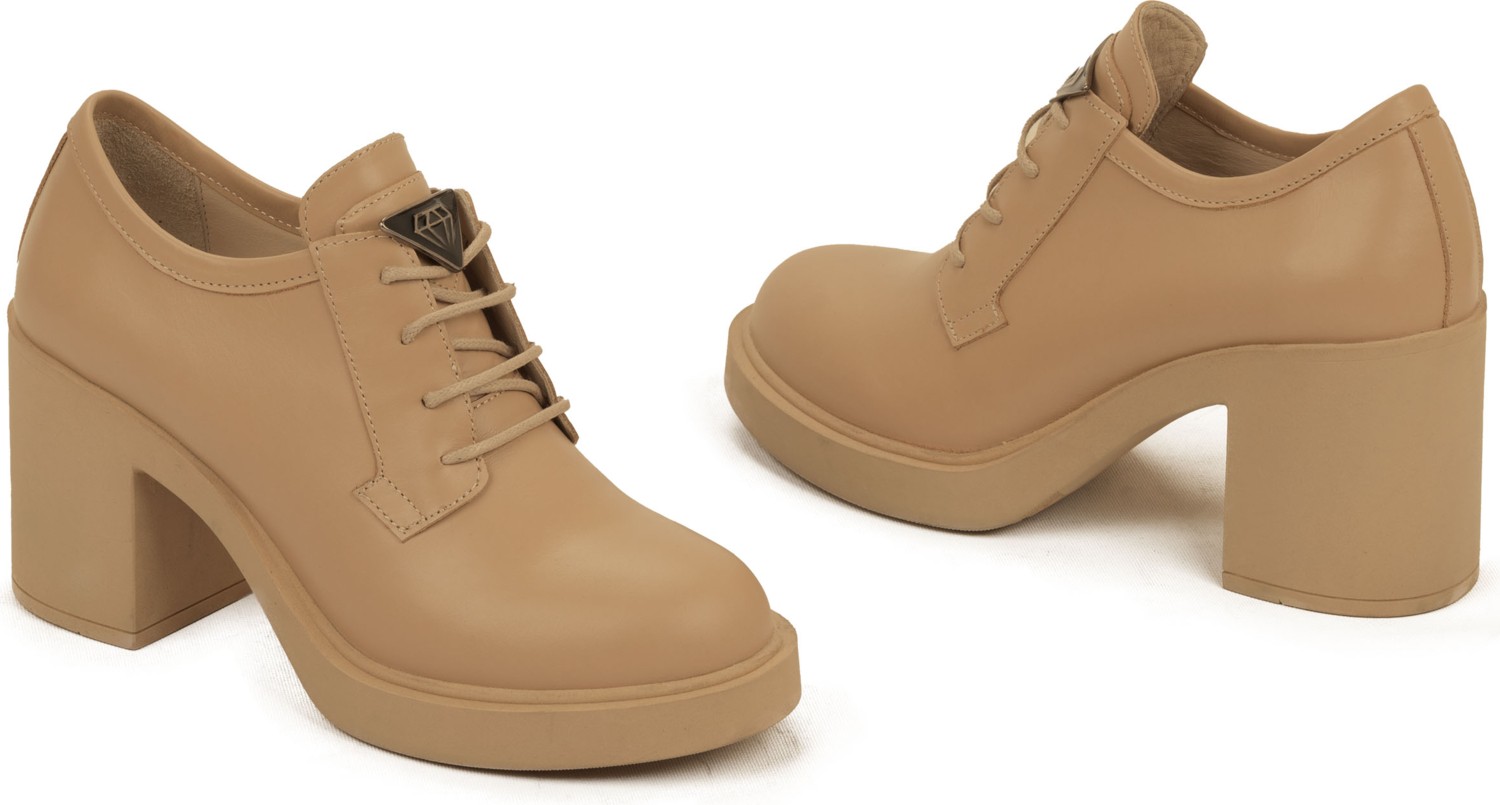 TwoEgoist Kadın Deri 8 cm Platform Topuk Bağcıklı Günlük Şık Ayakkabı görsel 6