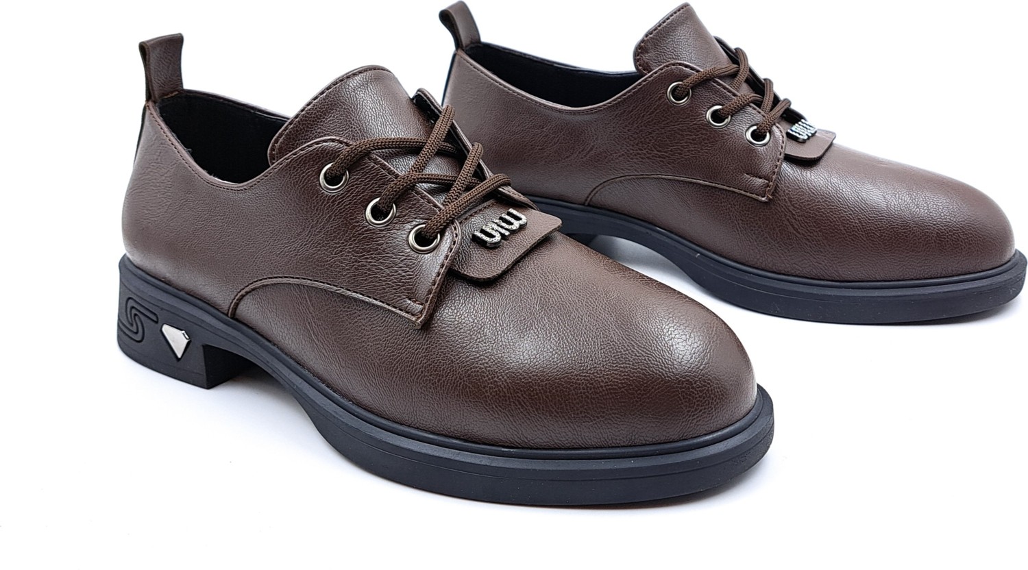 Toce T6095 Bağcıklı Oxford Tarz Günlük Kahverengi Kadın Ayakkabı