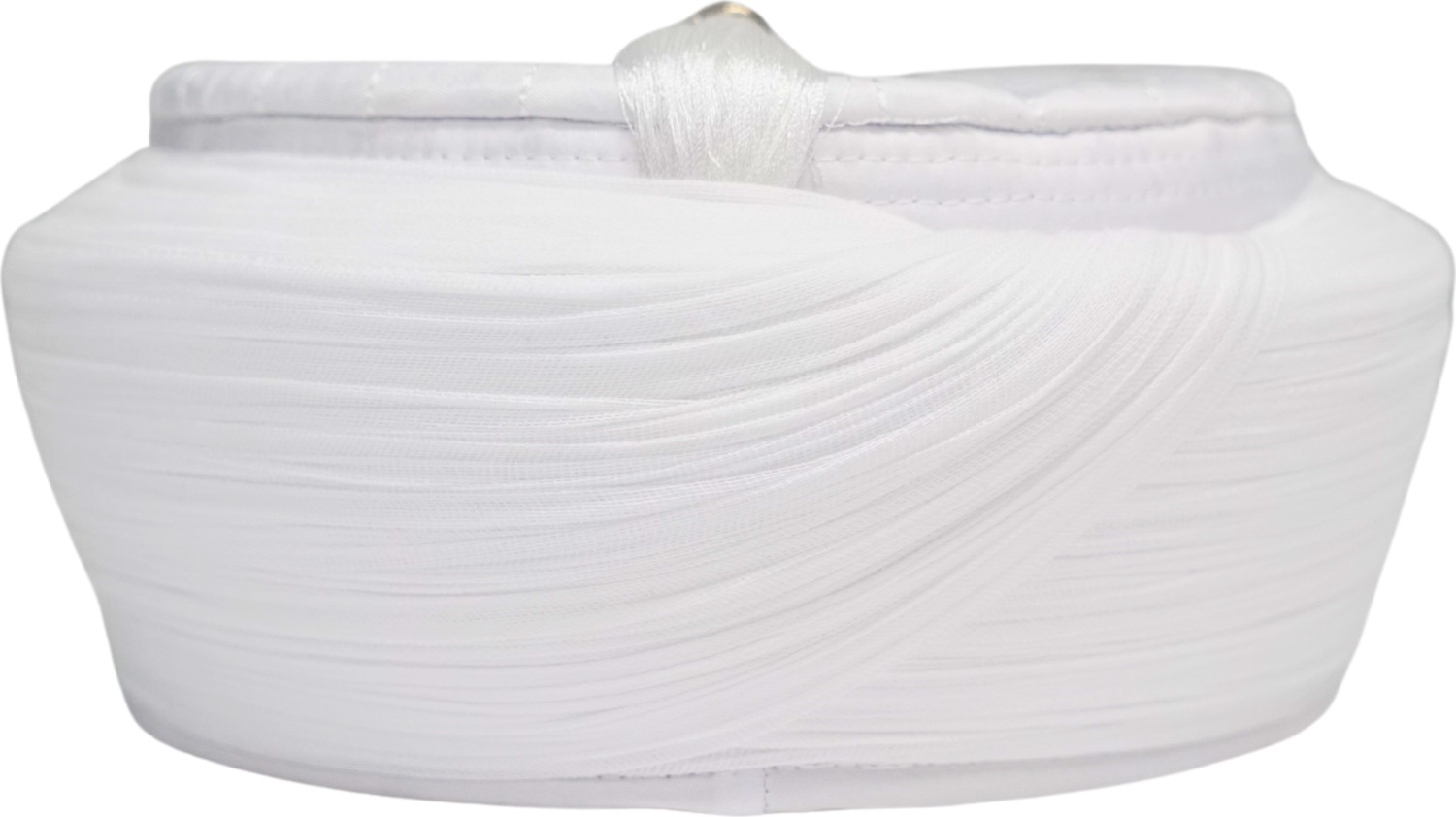 Sarıkhane Imam Sarığı-Beyaz Kumaş-Beyaz Takke-Düz Sarım-Kuş Gözlü-7 Metre görsel 3
