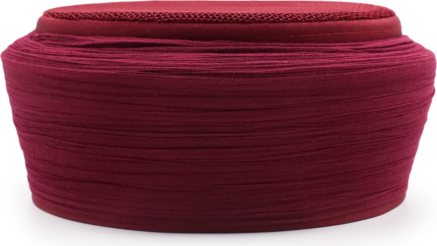 Sarıkhane Fileli Sarık, Bordo Kumaş, Bordo Takke, Düz Sarım, Fileli, 7 Metre görsel 2