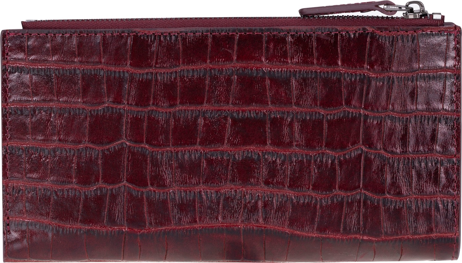 BloominBag Burgundy Croco Lozan Hakiki Deri Çapraz Askılı Telefon Bölmeli Cüzdan Çanta görsel 2