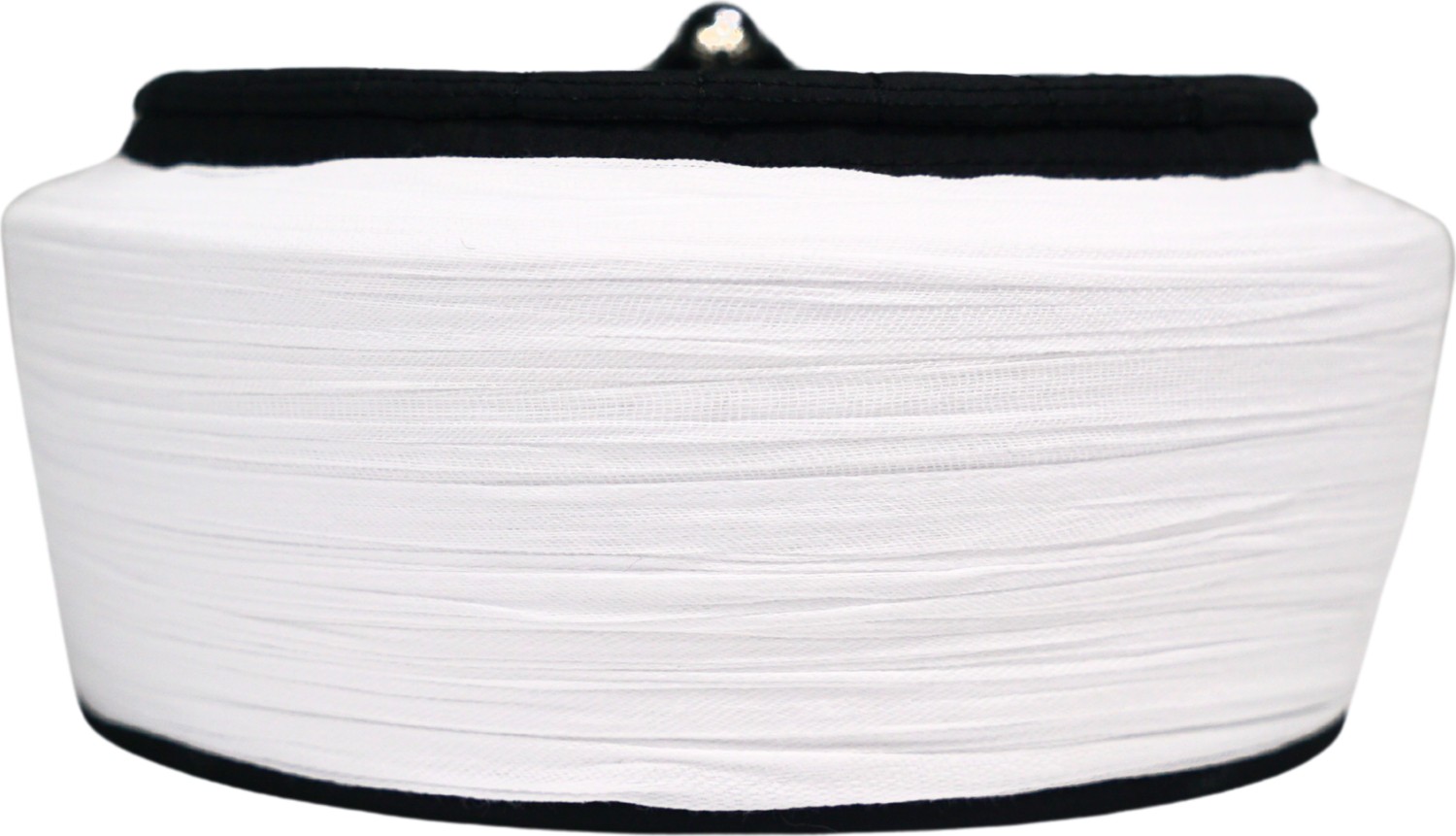 Sarıkhane Imam Sarığı-Beyaz Kumaş-Siyah Takke-Düz Sarım-Kuş Gözlü-5 Metre görsel 2