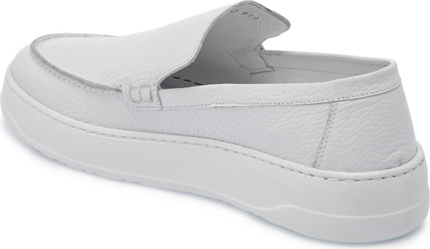 Tergan Beyaz Hakiki Deri Erkek Loafer - E25I1AY57269-A26 görsel 2