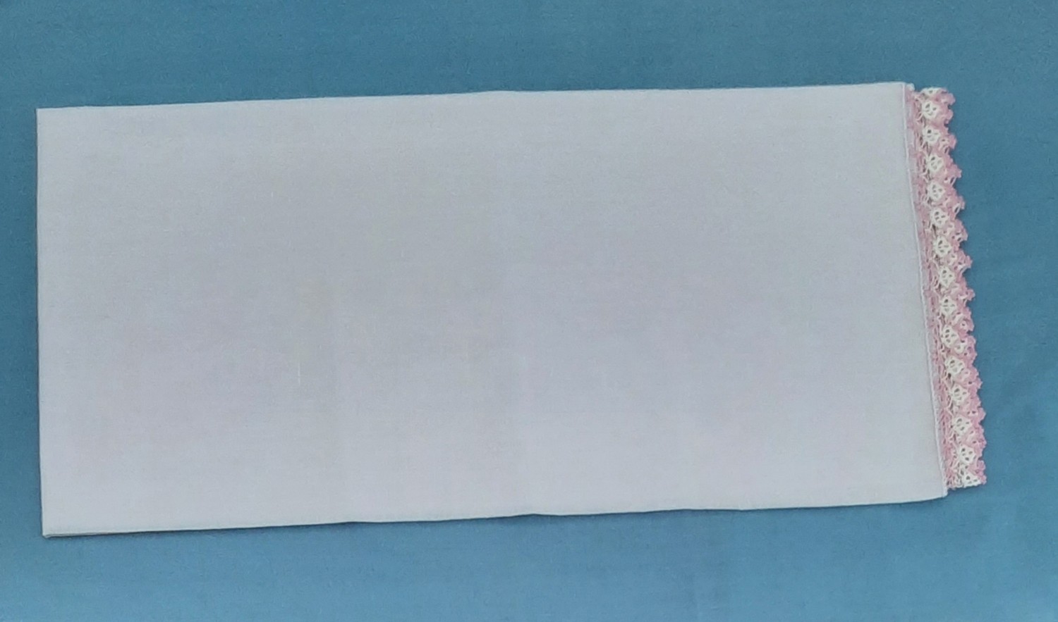 El Emeği Iki Taraf Tığ Beyaz Baş Örtüsü En-Boy 90cm görsel 4