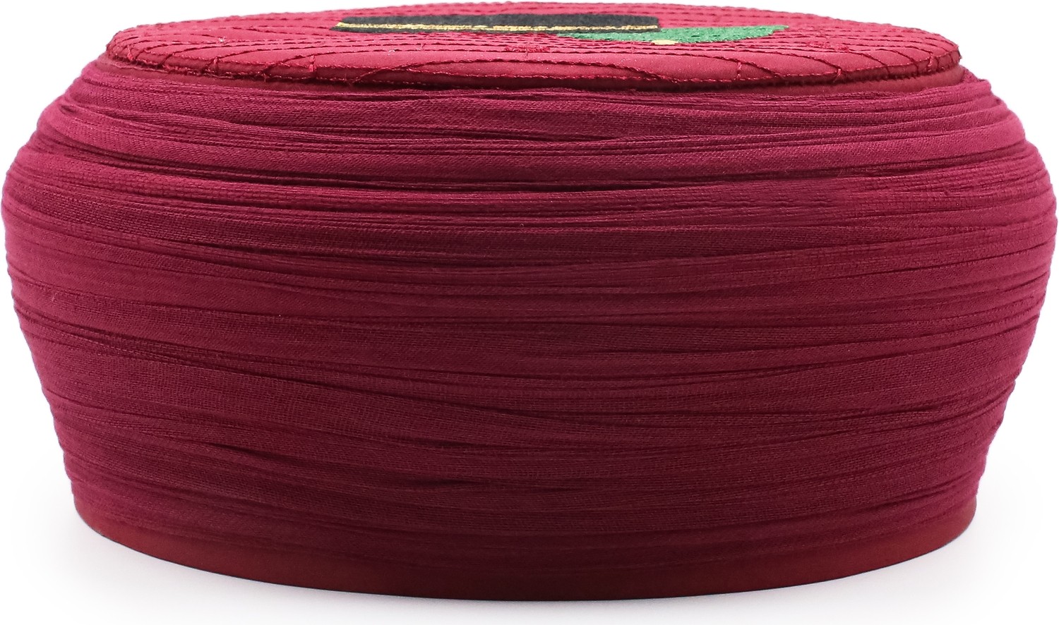 Sarıkhane Hac Umre Sarığı, Bordo Kumaş, Bordo Takke, Yuvarlak Sarım, Mekke-Medine, 7 Metre görsel 3