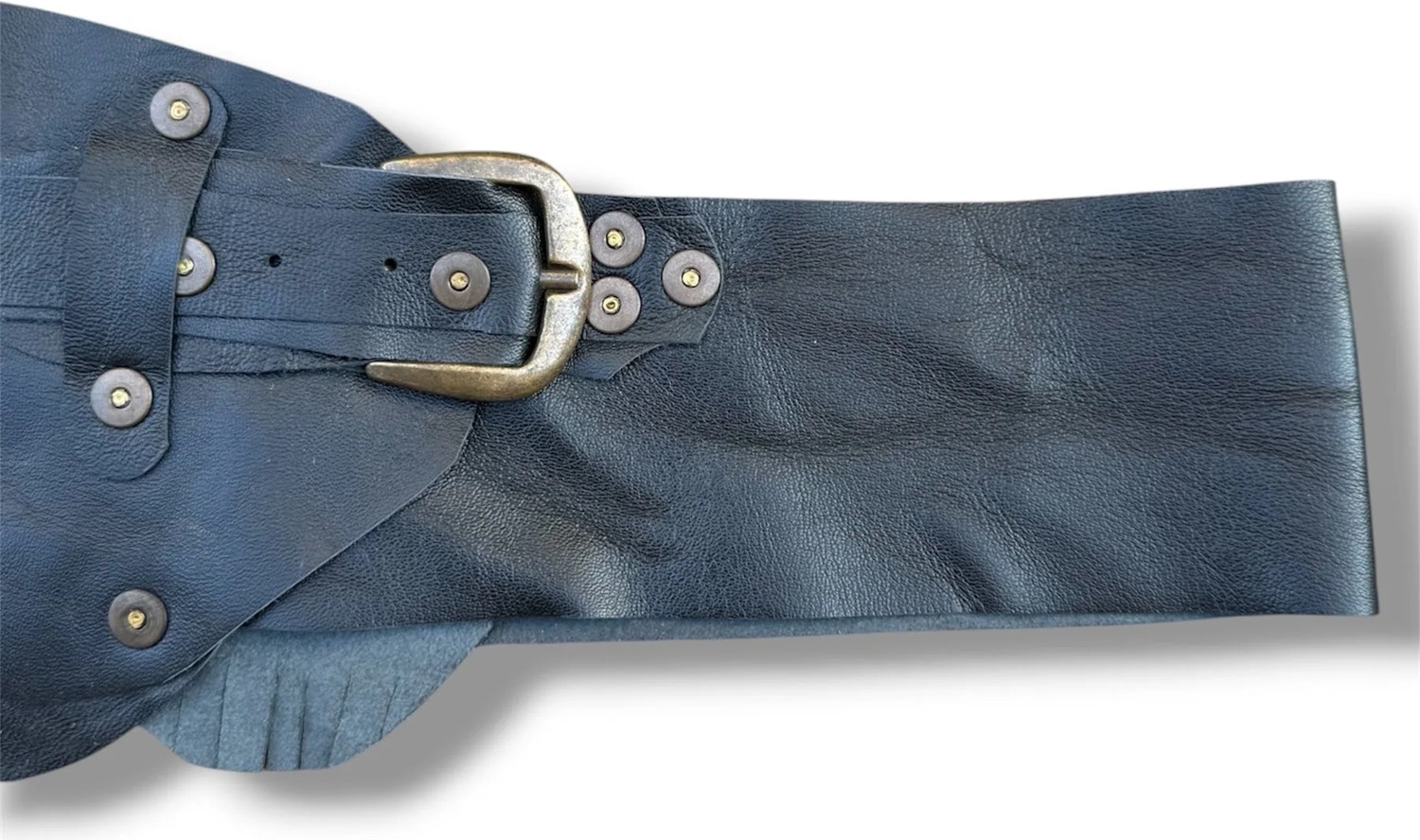 Yılday Gür Butik Astera Siyah Püsküllü Deri Kemer - Bohem Tasarım Aksesuar - Standart Beden görsel 3