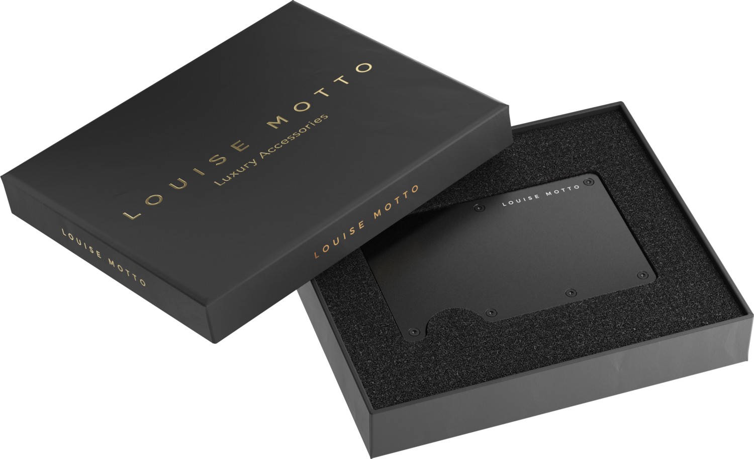 Louise Motto Cardx - Burano Clips - Yeni Nesil Minimalist Cüzdan & Metal Kartlık - Rfid Koruma (Siyah) görsel 5