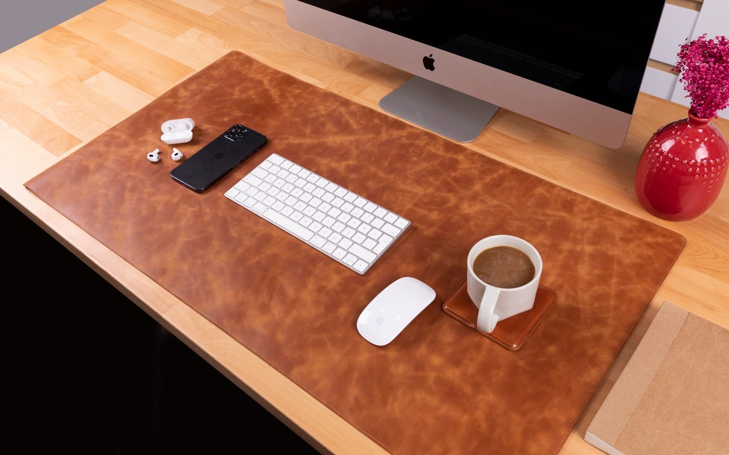 BloominBag Atelier 91 Saddle Heritage Leather Desk Mat - Large