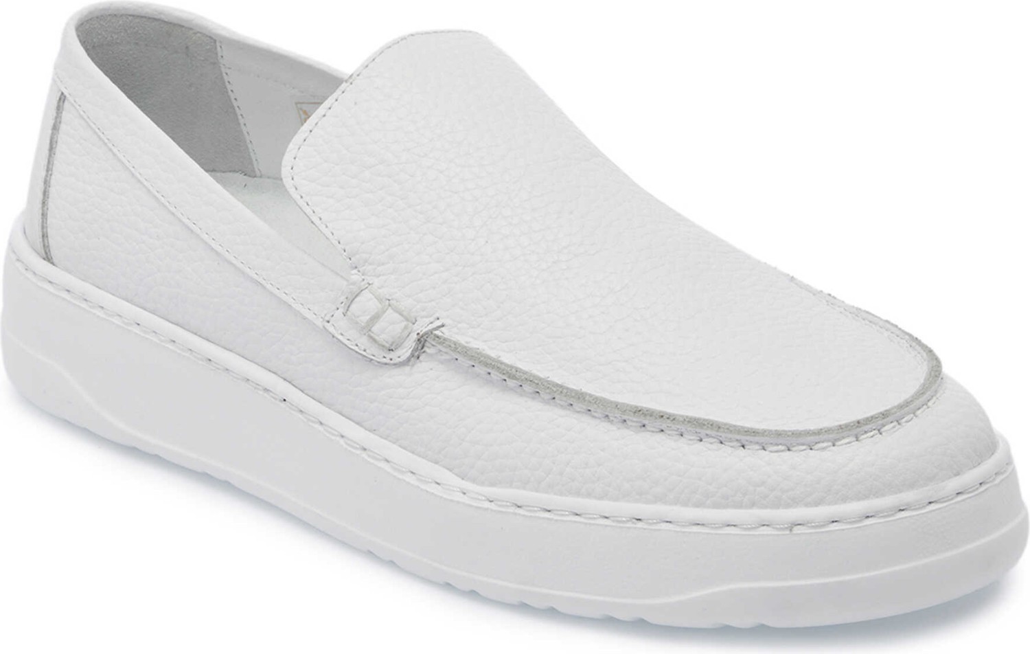 Tergan Beyaz Hakiki Deri Erkek Loafer - E25I1AY57269-A26