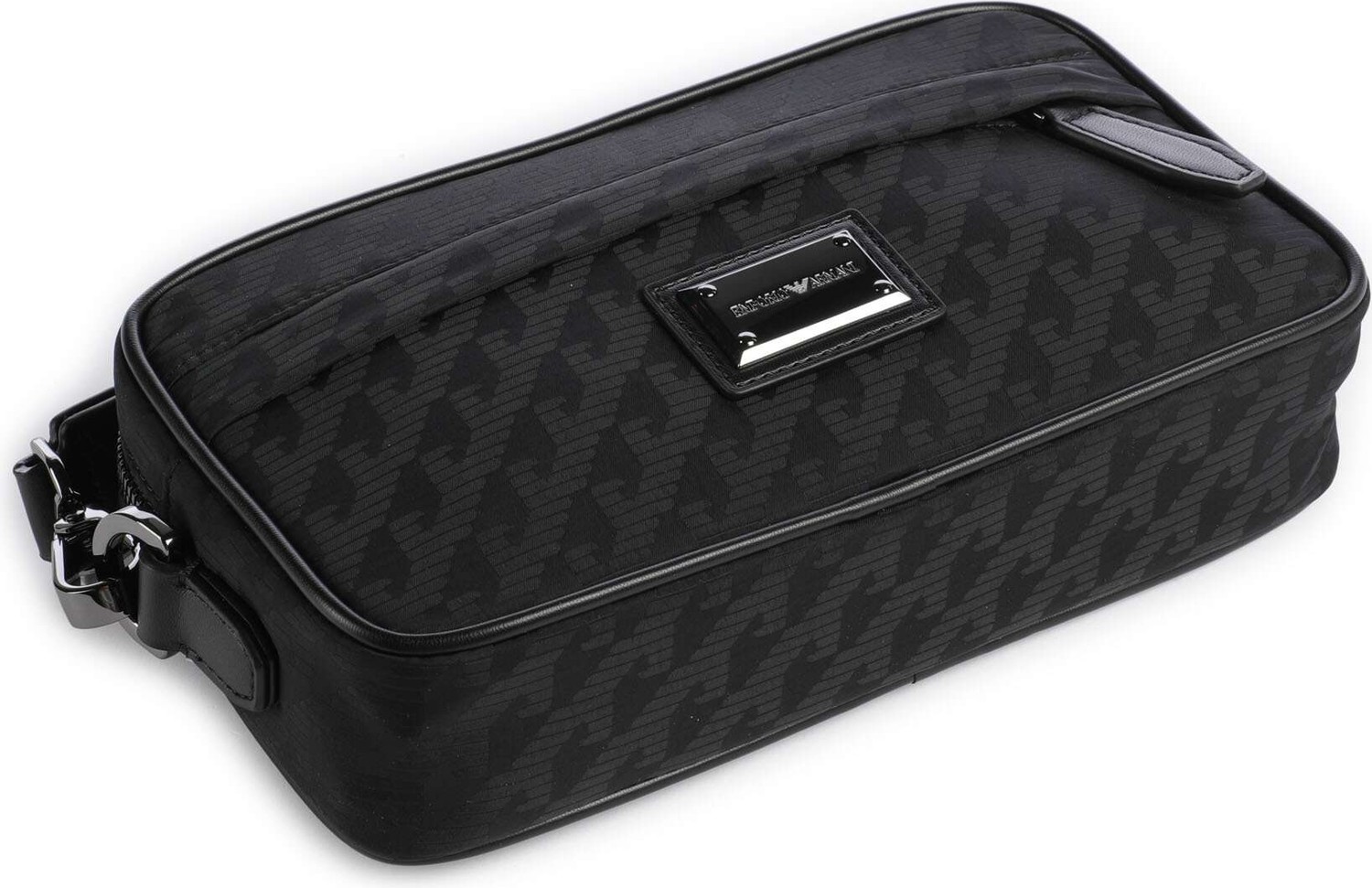 Emporio Armani Erkek Fermuarlı Ön Bölmeli Kısa Askılı Siyah El Çantası EM007051 AF28798-UC001 görsel 2