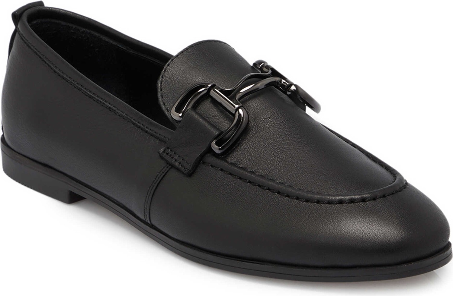Tergan Siyah Hakiki Deri Kadın Loafer - K25S1AY68359-A23 görsel 2