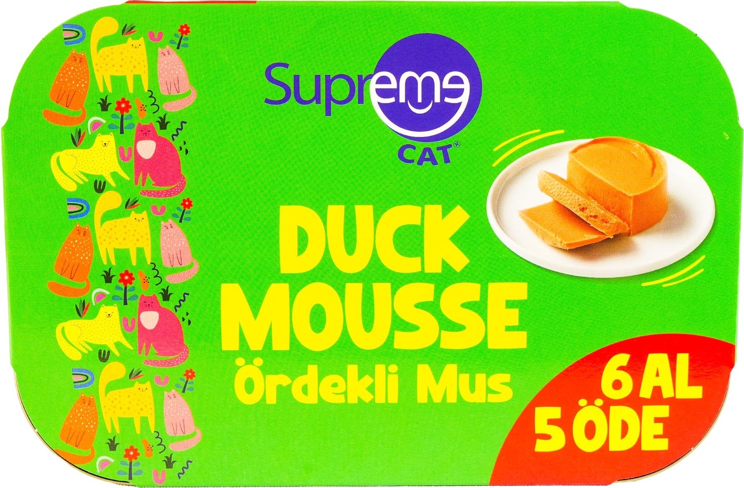 Die Grup Supreme Cat Ördekli Püre 85GR 6 Al 5 Öde Islak Mama