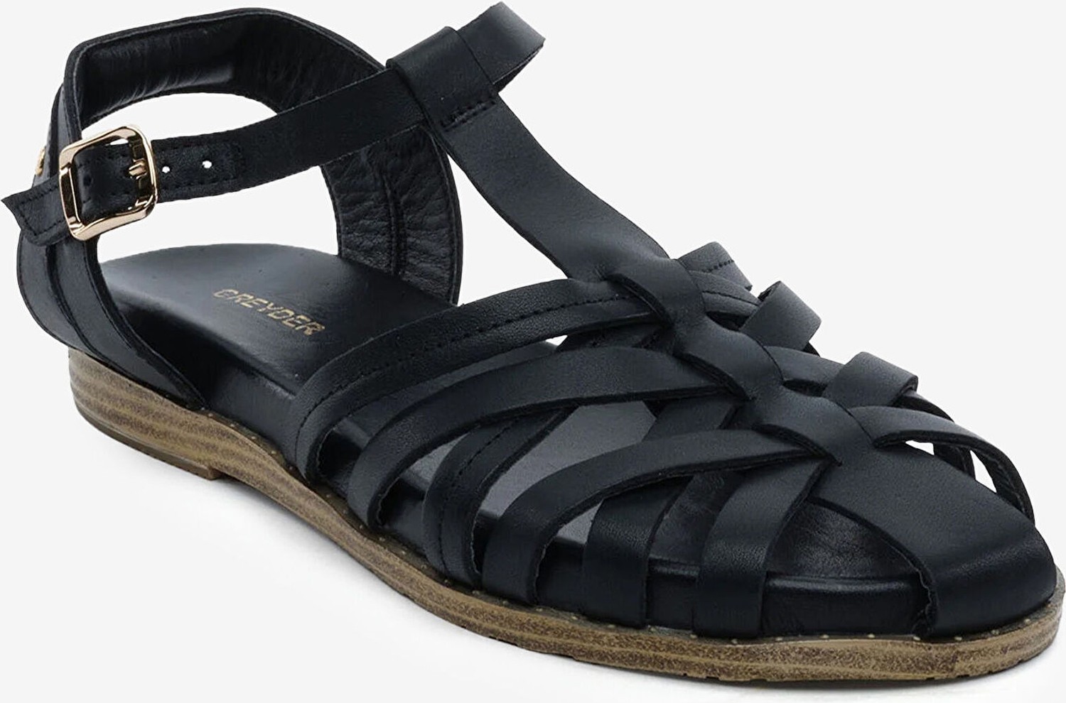 Greyder Kadın Siyah Hakiki Deri Sandalet 6Y2CS59252 görsel 2