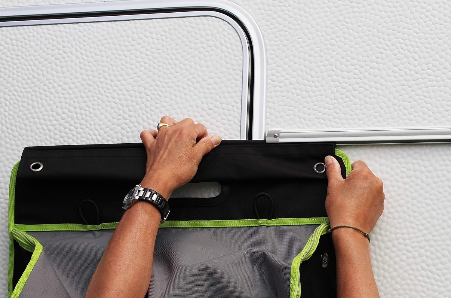 Organizer Oxford Large 53 x 80 cm Polyester Black/lime görsel 4