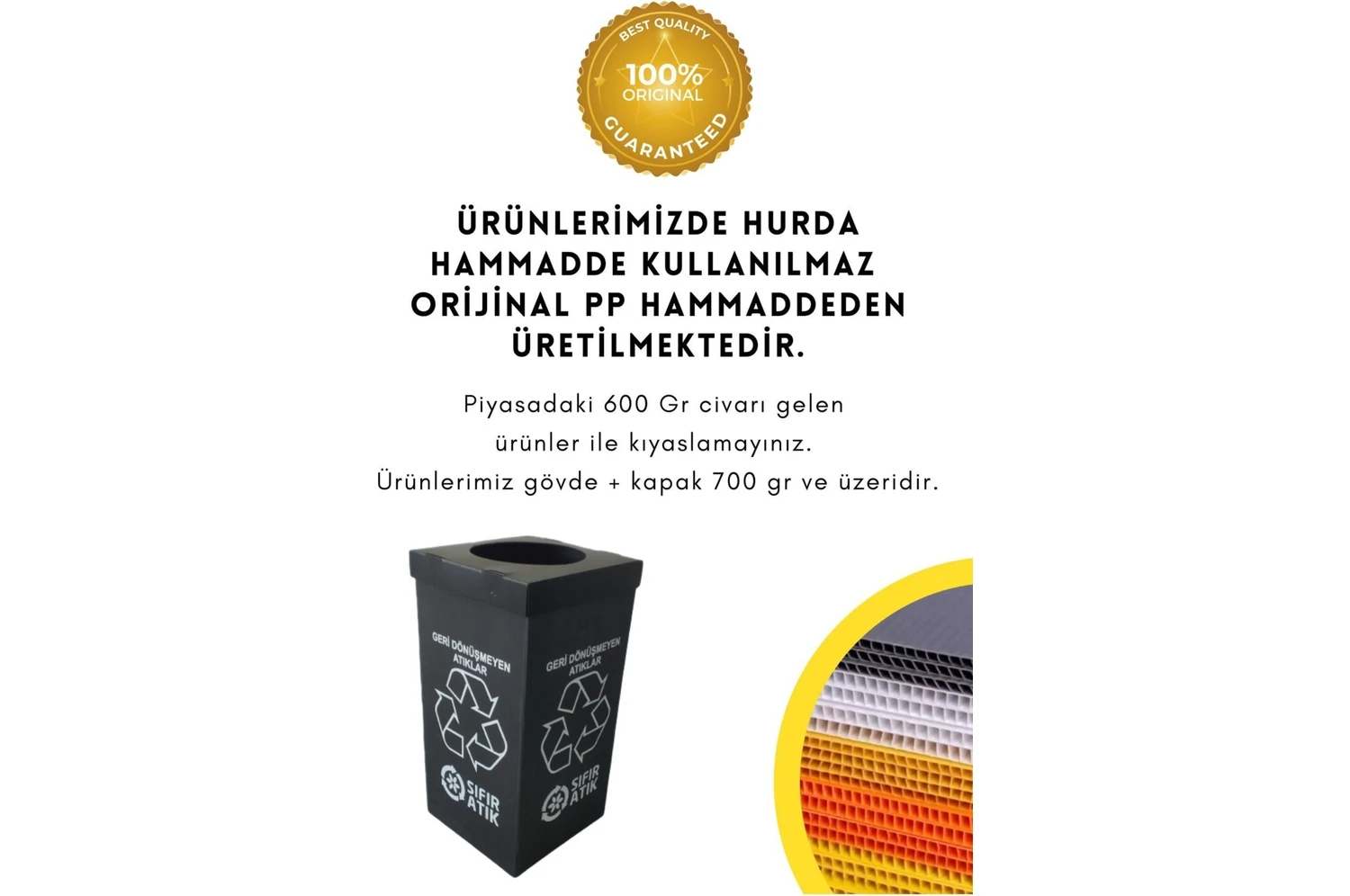 Resim Siyah 10'lu Sıfır Atık Geri Dönüşüm Kutusu, Çevre Dostu ve Şık Tasarım 