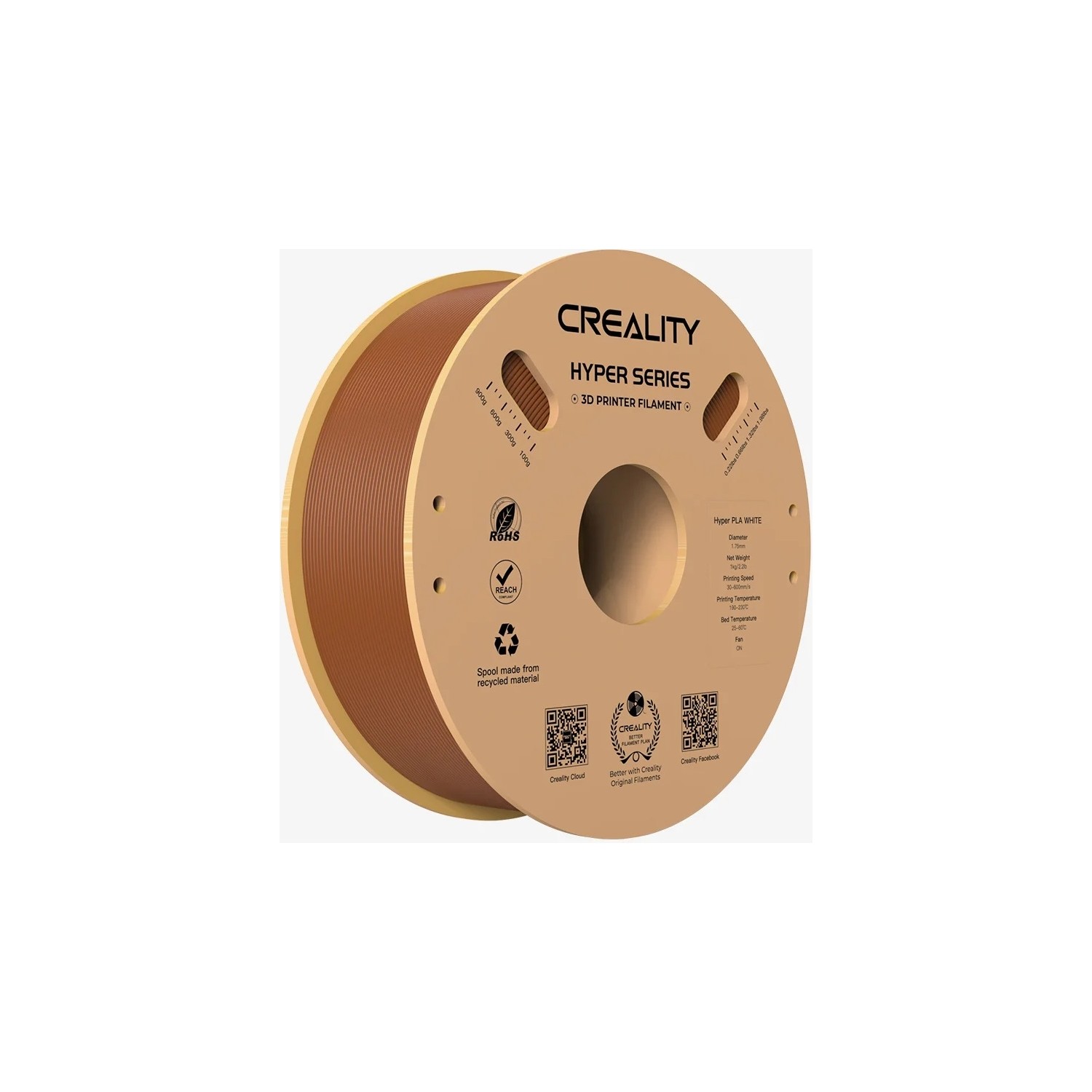 Creality 3D Hyper PLA Filament 1.75mm 1kg Kahverengi Malzeme ile 3D Yazıcı Uyumlu