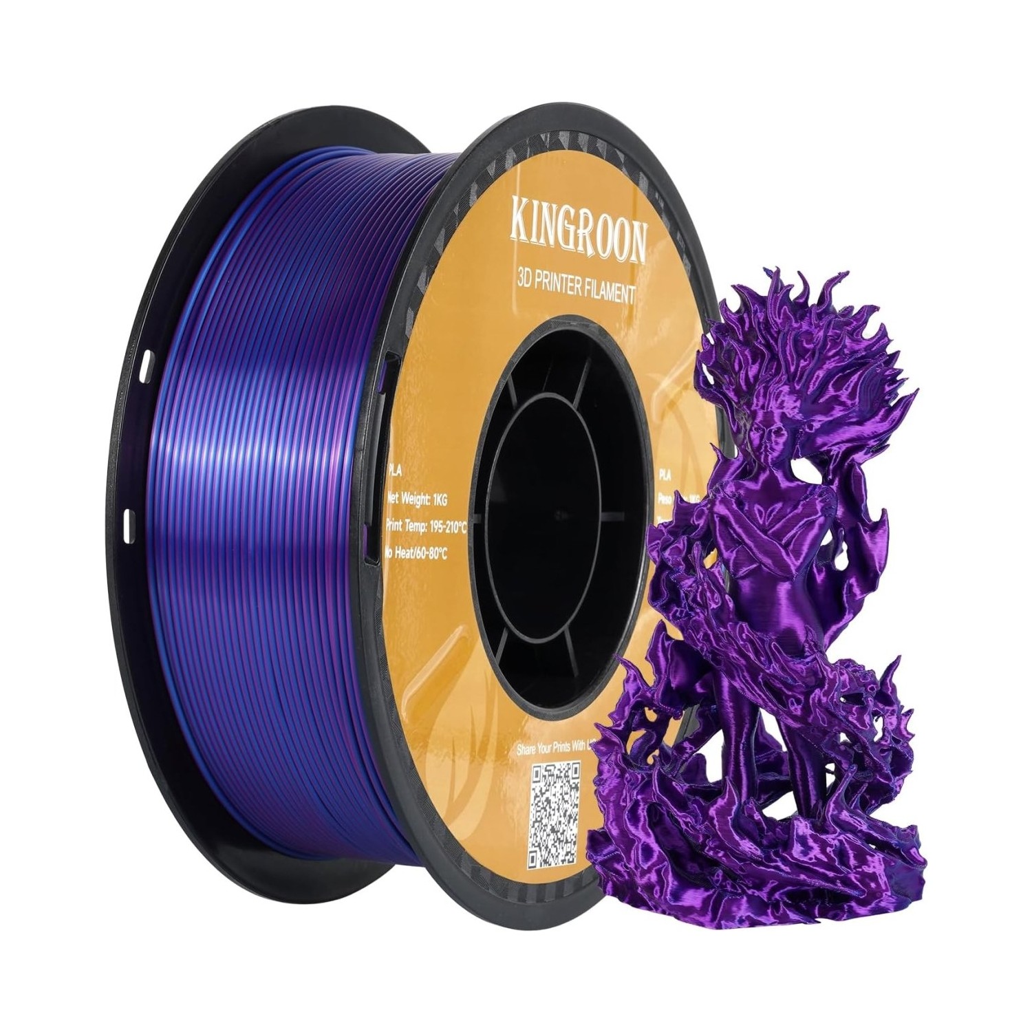 Kingroon Çift Renk Silk PLA Filament