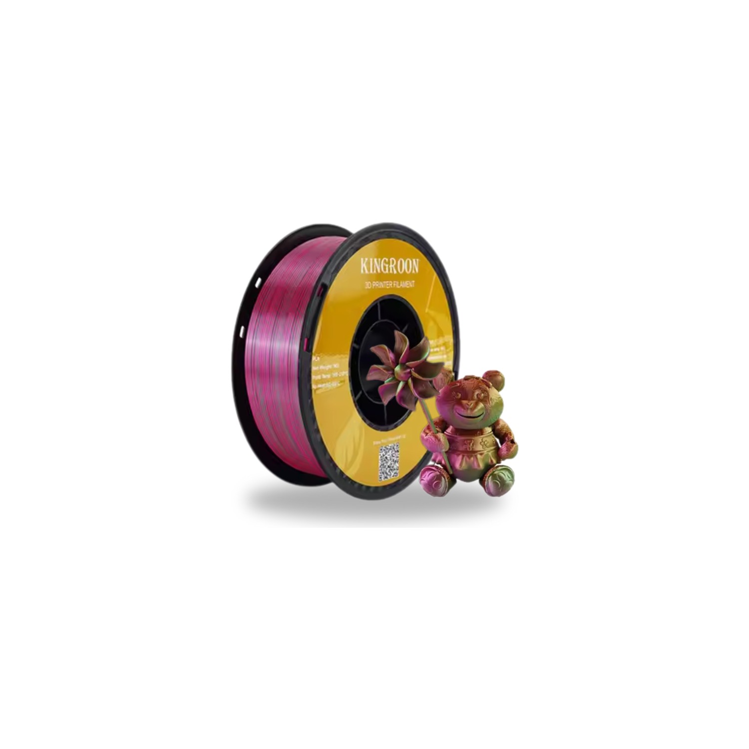 Kingroon Pla Silk Üç Renk Filament Altın-Yeşil-Kırmızı Mor