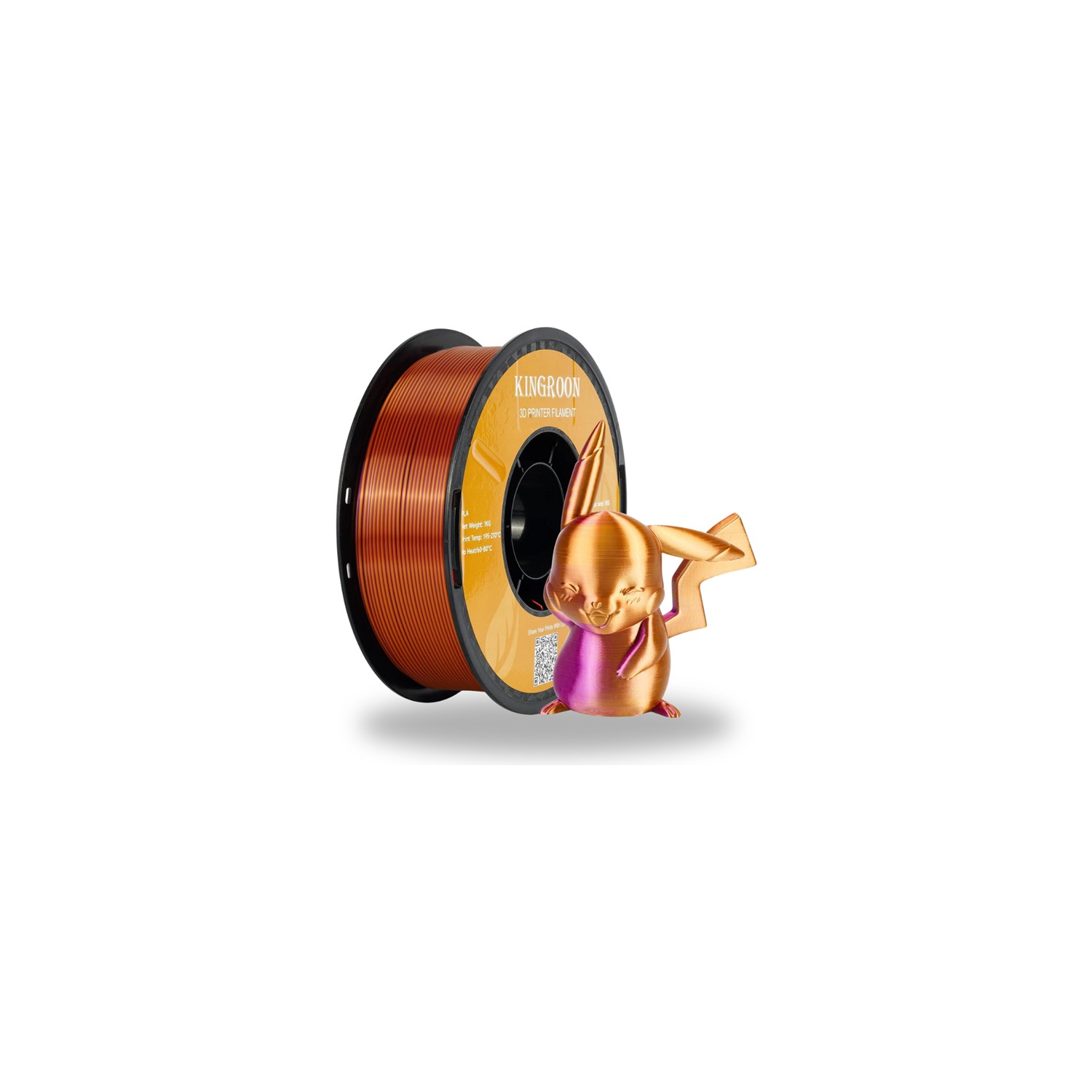 Kingroon Pla Silk Çift Renk Filament Altın-Mor 1.75 MM 1 Kg