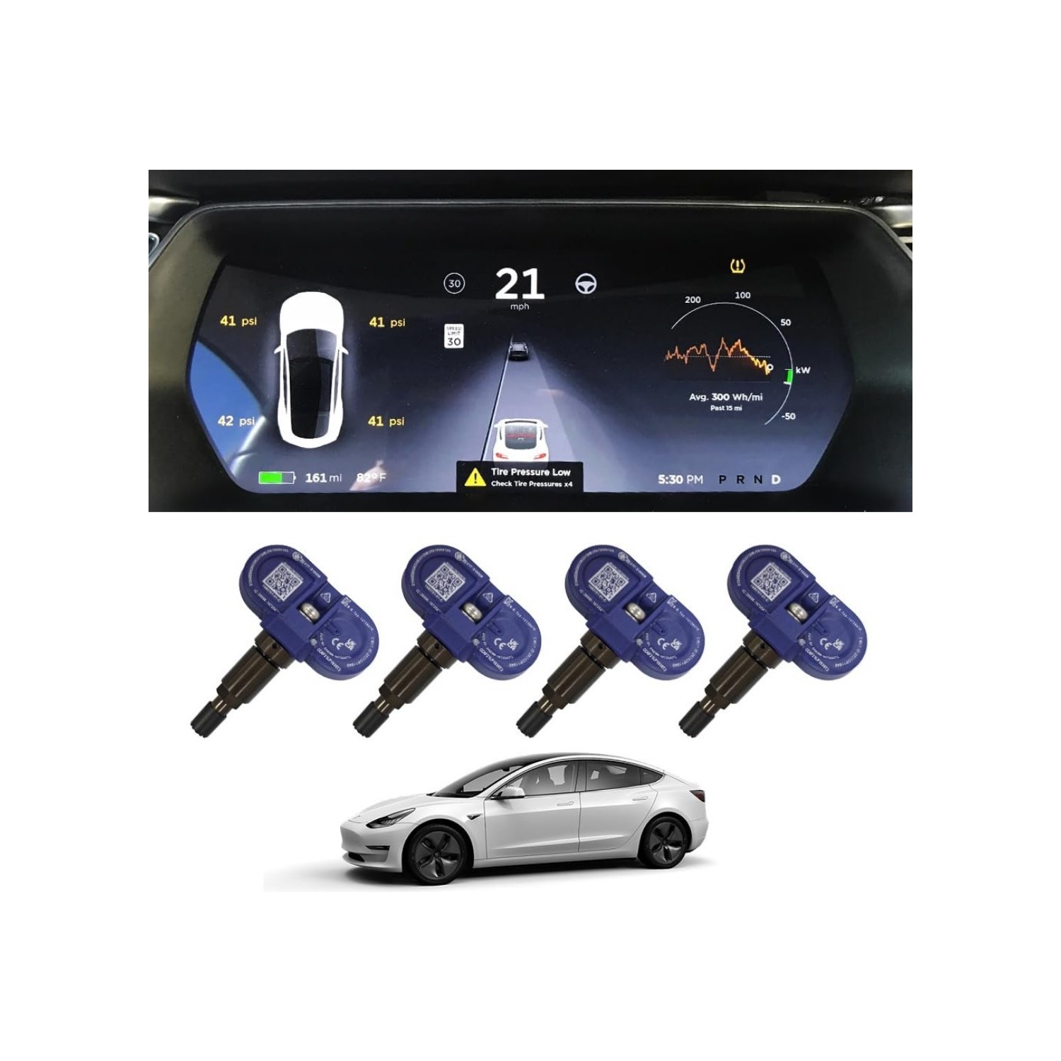 Görsel: Ramm Tesla Model Y/3 Bluetooth TPMS sensörü, Hepsiburada ürün görseli EV TPMS sensörü (modele göre)