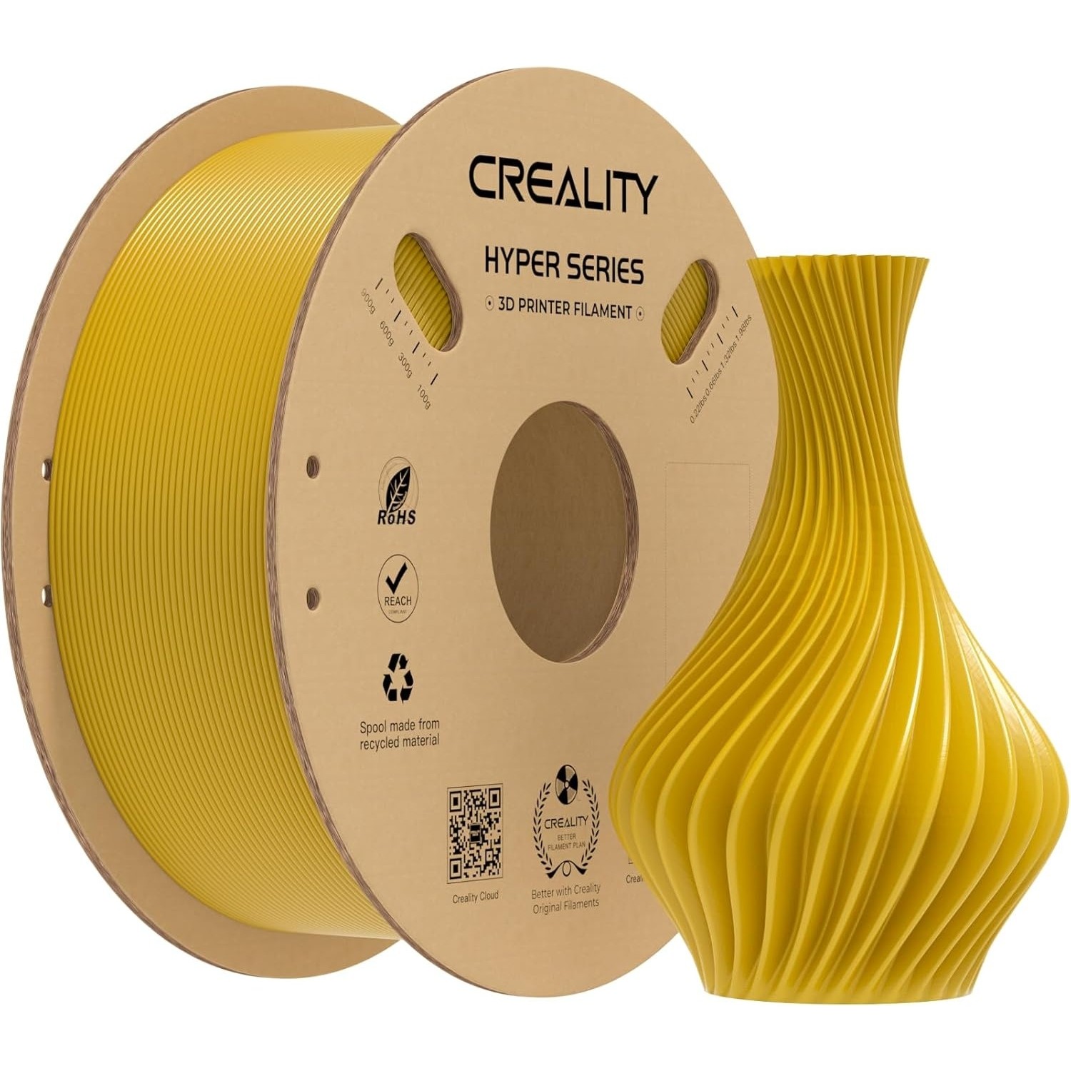 Creality Gold Hyper Pla Filament 1.75MM. 1kg.