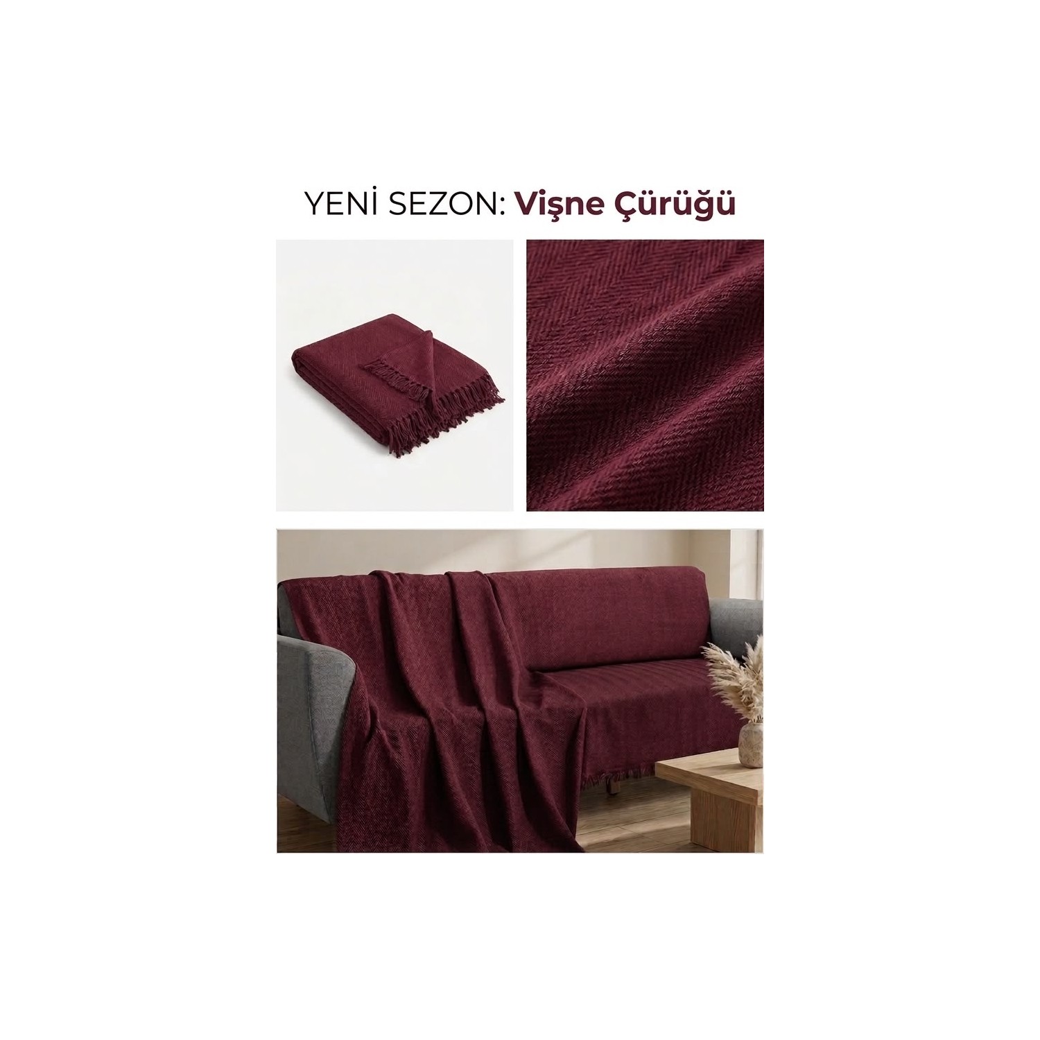 Herringbone Antrasit Koltuk Örtüsü 3. seçenek
