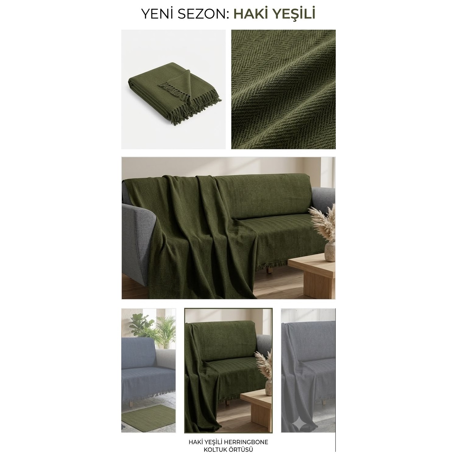 Herringbone Antrasit Koltuk Örtüsü 4. seçenek