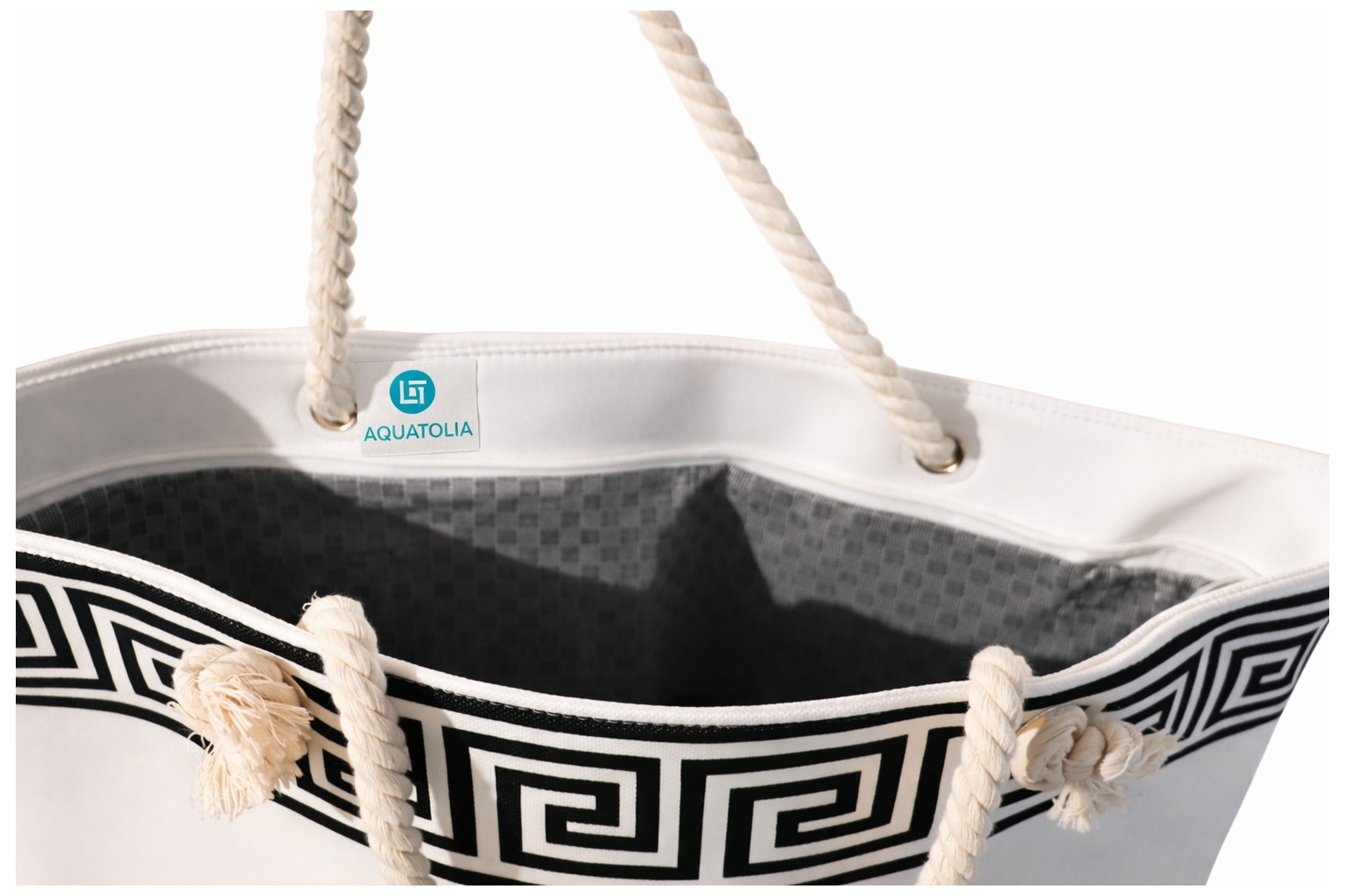 AQUATOLIA Kadın Lüks Desen Çanta - Fermuarlı- 50*35 Cm- Plaj Çantası görsel 3
